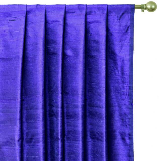 Bright Blue Silk Dupioni Curtain Panels - Rod Pocket, Grommet, Box Pleat, Three Pinch Tab Top & Plain Ring Top - image 1