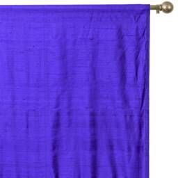 Bright Blue Silk Dupioni Curtain Panels - Rod Pocket, Grommet, Box Pleat, Three Pinch Tab Top & Plain Ring Top - thumbnail 3