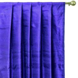 Bright Blue Silk Dupioni Curtain Panels - Rod Pocket, Grommet, Box Pleat, Three Pinch Tab Top & Plain Ring Top - thumbnail 1