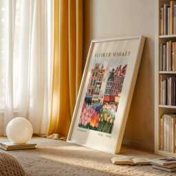 Flower Market Wall Art Print - Spring Home Decor With Tulip Design - thumbnail 3