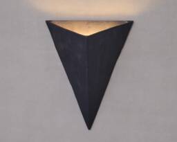 Black Triangular Sconce, Office Wall Light, Minimal Wall Light, Ceramic Sconce