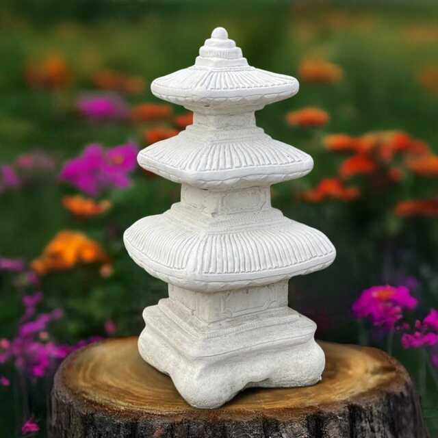 Concrete Garden Pagoda Stone Style Sculpture Front Door Yard Ornament Cement Decoration Handcast Decor Landscape Statue - image 1