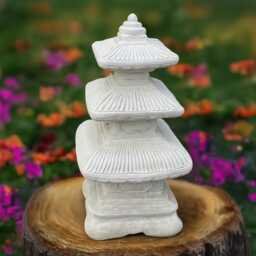 Concrete Garden Pagoda Stone Style Sculpture Front Door Yard Ornament Cement Decoration Handcast Decor Landscape Statue - thumbnail 3