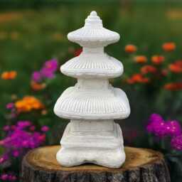 Concrete Garden Pagoda Stone Style Sculpture Front Door Yard Ornament Cement Decoration Handcast Decor Landscape Statue - thumbnail 2