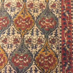 Handmade Block Print Cotton Rug Indian Floral Boho Decor - 150 X 90 cm - thumbnail 3