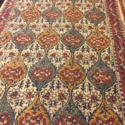 Handmade Block Print Cotton Rug Indian Floral Boho Decor - 150 X 90 cm - thumbnail 1