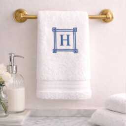 Personalised Embroidered Towel 100% Cotton Custom Hand New Home Gift Monogrammed Bath For Family Luxury Set Wedding - thumbnail 1