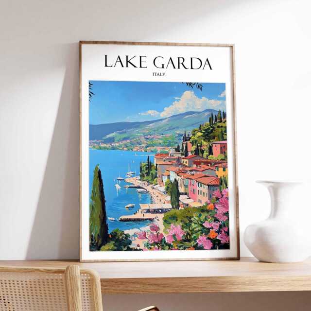 Lake Garda Travel Poster Italian Wall Art Print - image 1
