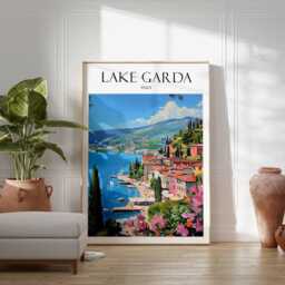 Lake Garda Travel Poster Italian Wall Art Print - thumbnail 2