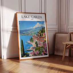 Lake Garda Travel Poster Italian Wall Art Print - thumbnail 3