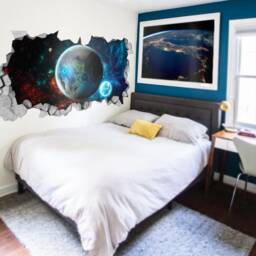 Space Fantasy - Broken Wall Decal 3D Wallpaper Wall Decals Printed Art Sku Sf3Dw - thumbnail 1