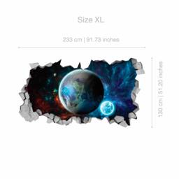Space Fantasy - Broken Wall Decal 3D Wallpaper Wall Decals Printed Art Sku Sf3Dw - thumbnail 4