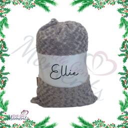 Personalised Luxury Plush Santa Sacks & Stocking Sets. Large Christmas With Name. Deluxe Fluffy Gift Sack Stocking. Red Or Grey - thumbnail 3