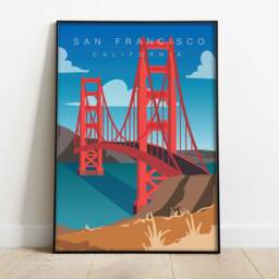 San Francisco Travel Print, Retro Poster, Vintage Home Decor, Wall Gift - thumbnail 2