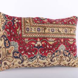 Handwoven Turkish Kilim Lumbar Pillow Bohemian Home Decor - 16x24 - thumbnail 2