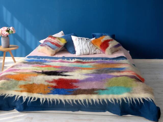 Handmade Wool Throw Blanket & Pillow Set Carpathian Hutsul Lizhnyk - image 1