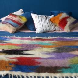 Handmade Wool Throw Blanket & Pillow Set Carpathian Hutsul Lizhnyk - thumbnail 2