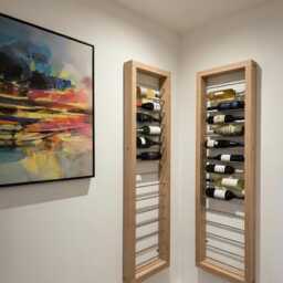 Handmade Rustic Wine Rack, Wall Mounted, Bottle Storage, Steel Bar, Solid Chunky Timber - thumbnail 2