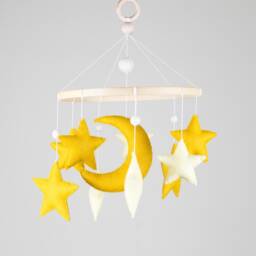Felt Baby Mobile With Moon & Stars, Nursery Decor - thumbnail 3