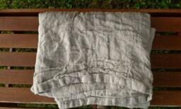Natural Linen Bed Cover Rustic Burlap Throw Blanket - thumbnail 3
