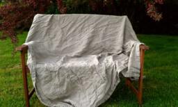 Natural Linen Bed Cover Rustic Burlap Throw Blanket - thumbnail 2