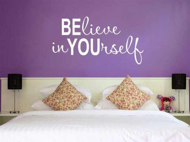Believe in Yourself Wall Art Sticker, Motivational Quote, Vinyl Transfer Sticker Decal - image 1