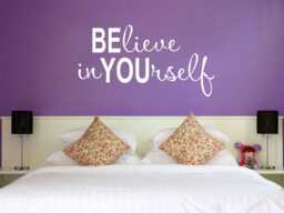 Believe in Yourself Wall Art Sticker, Motivational Quote, Vinyl Transfer Sticker Decal - thumbnail 1
