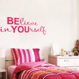 Believe in Yourself Wall Art Sticker, Motivational Quote, Vinyl Transfer Sticker Decal - thumbnail 3
