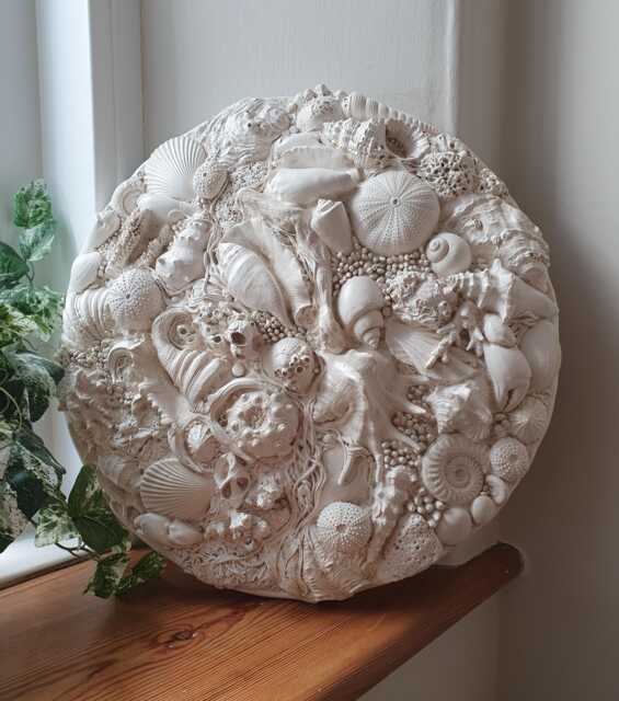Large Round Living Rockpool Seabed Sculpture - Coastal Decor - image 1