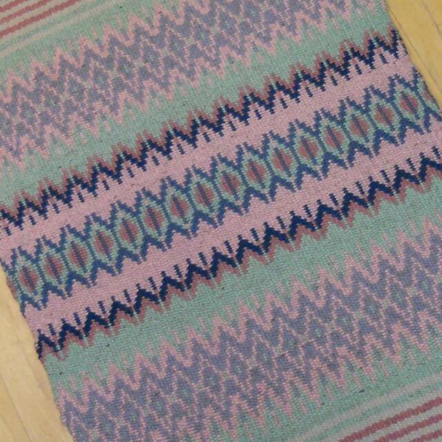 E635 Boundweave Rug, Lavender Stripe Floor Or Wall Hanging, Zen Meditation Rug - image 1