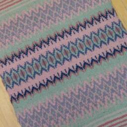 E635 Boundweave Rug, Lavender Stripe Floor Or Wall Hanging, Zen Meditation Rug