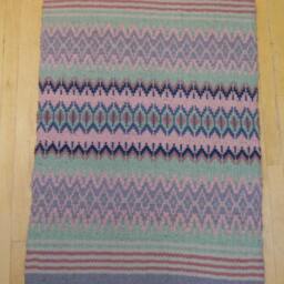 E635 Boundweave Rug, Lavender Stripe Floor Or Wall Hanging, Zen Meditation Rug - thumbnail 4