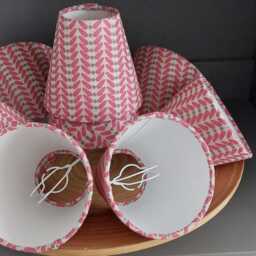 Red Scandi Linen Candle Clip Lampshade For Wall Lights Chandeliers - thumbnail 4