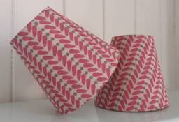 Red Scandi Linen Candle Clip Lampshade For Wall Lights Chandeliers