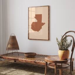 Guatemala Map Boho Wall Art Print Mid Century Travel Poster - thumbnail 3