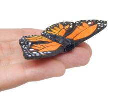 Monarch Butterfly Wood Figurine - Hand-Carved Garden Decor