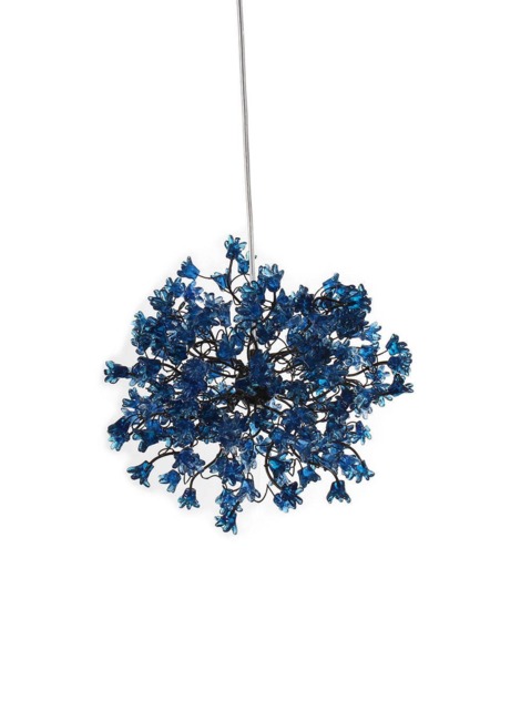 Blue Flower Pendant Light Handmade Resin Floral Chandelier - image 1