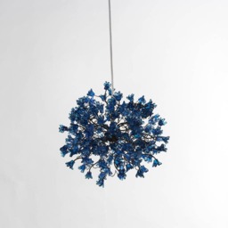 Blue Flower Pendant Light Handmade Resin Floral Chandelier - thumbnail 2