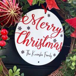 Personalised Large Handmade Christmas Red Berry Wreath Add Any Text To This Winter A Stunning Persoanlised Front Door - thumbnail 2