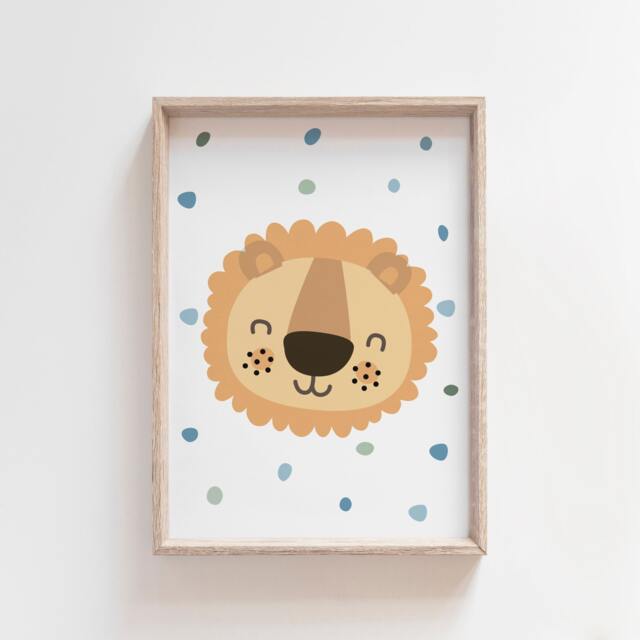 Lion Print, Safari Nursery, Boys Nursery Kids Wall Art, Playroom Decor, Jungle, Wild & Free, Adventure Prints, Animal Decor - image 1