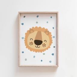Lion Print, Safari Nursery, Boys Nursery Kids Wall Art, Playroom Decor, Jungle, Wild & Free, Adventure Prints, Animal Decor - thumbnail 1