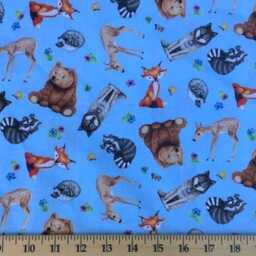 Kitchen Valance - Woodland Forest Wildlife Deer Bear Fox Blue Farmhouse Country Curtain - thumbnail 2