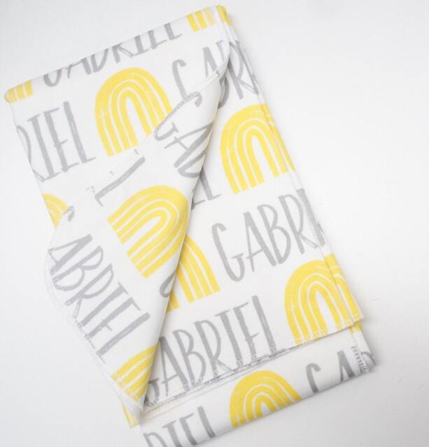 Personalized Rainbow Organic Cotton Baby Blanket - Custom Name Nursery Swaddle - image 1