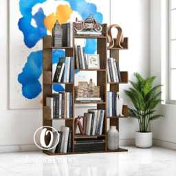 Rustic Tree Bookshelf With 13 Shelves - Unique Bookcase For Living Room, Bedroom, Or Office - thumbnail 4