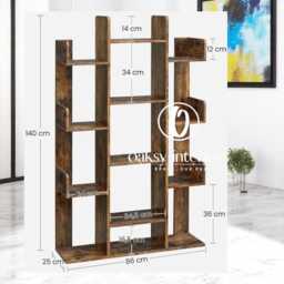 Rustic Tree Bookshelf With 13 Shelves - Unique Bookcase For Living Room, Bedroom, Or Office - thumbnail 3