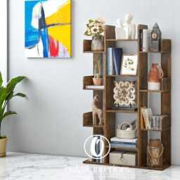 Rustic Tree Bookshelf With 13 Shelves - Unique Bookcase For Living Room, Bedroom, Or Office