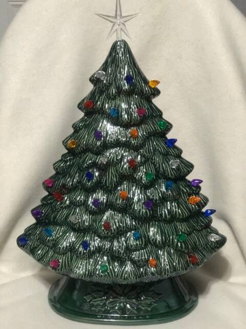 Handcrafted Ceramic Christmas Tree Bluegrass Mantle Decor - image 1