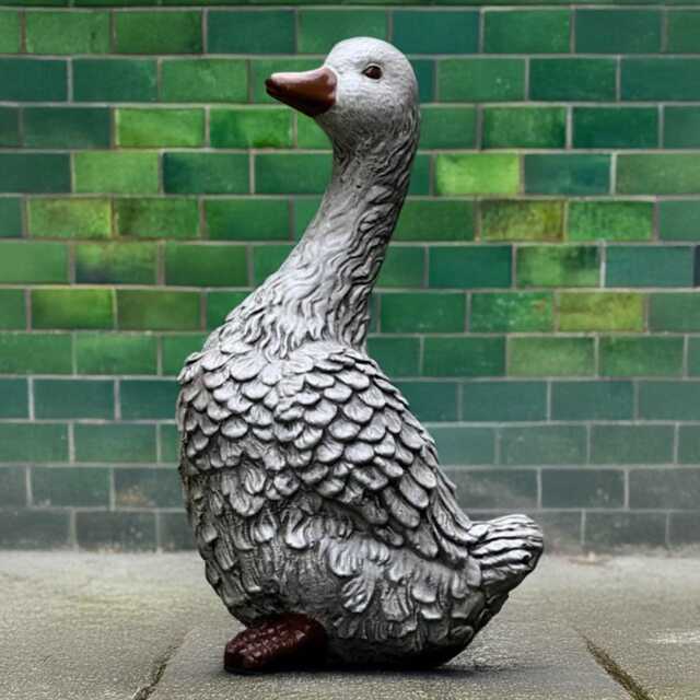 Stone Duck Sculpture Concrete Goose Statue Outdoor Bird Figurine Cement Farm Animal Decoration Handmade Ornament Duck Lover Gift Art - image 1