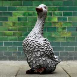 Stone Duck Sculpture Concrete Goose Statue Outdoor Bird Figurine Cement Farm Animal Decoration Handmade Ornament Duck Lover Gift Art - thumbnail 2