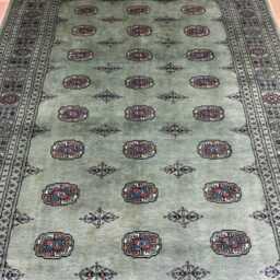 5.6x8 Pistachio Green 3 Ply Bokhara Rug - 1.70x2.50 Triple Pile Bedroom Turkish Extra Thick Afghan - thumbnail 3
